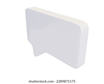 White rectangular dialog bubble. 3d render - Shutterstock ID 2289871175