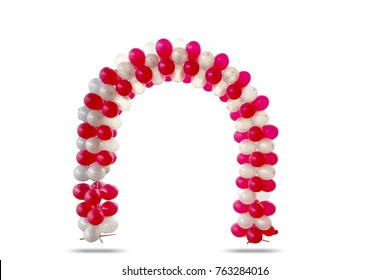 White And Red Balloon Arch