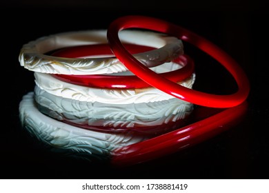 White & Red Bangles A Traditional Ornament Of Eastern India