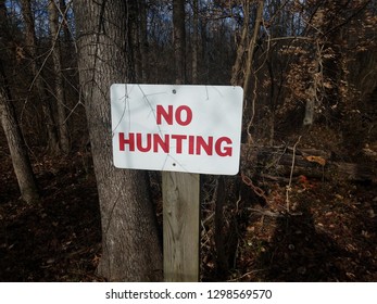 White Red No Hunting Sign Trees Stock Photo 1298569570 | Shutterstock