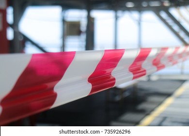 White And Red Strip Barrier Tape