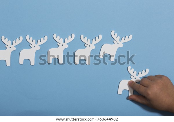 White Reindeer Christmas Decorations On Soft Stock Photo Edit Now