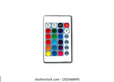 White remote control RGB lights isolated on a white background.