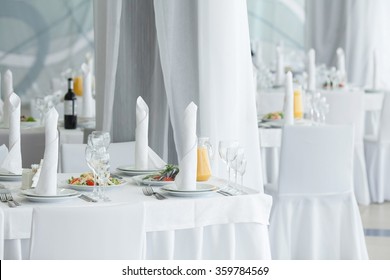 White Restaurant Interior