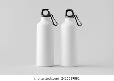 White reusable water bottle mockup.