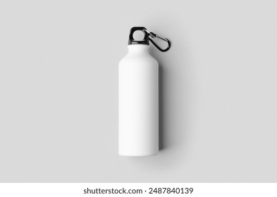 White reusable water bottle mockup.