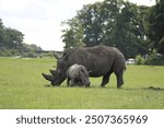 white rhinoceros baby rhinoceros at knowsley safari park