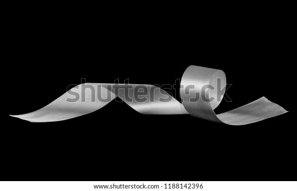 White Ribbon Isolated On Black Background Stock Photo Edit Now