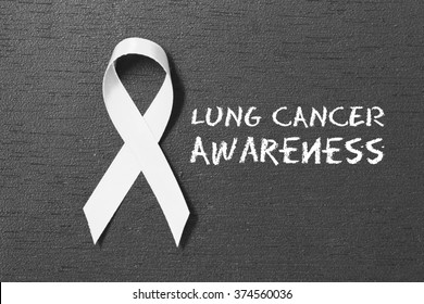 White Ribbon. Lung Cancer Awareness.