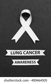 White Ribbon. Lung Cancer Awareness.