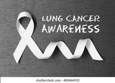 White Ribbon. Lung Cancer Awareness.