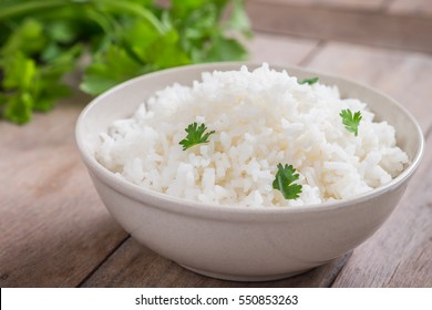 White rice in bowl - Shutterstock ID 550853263