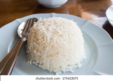 White Rice In Dish