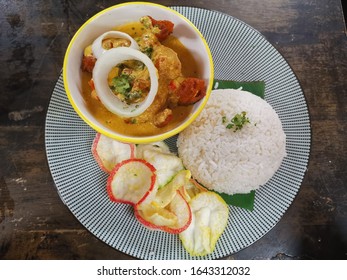 White Rice With Salted Egg Prawn 