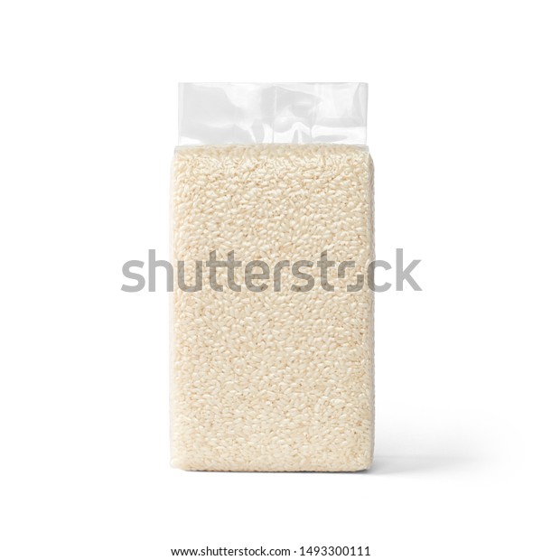 Download White Rice Transparent Plastic Vacuum Sealed Stock Photo (Edit Now) 1493300111
