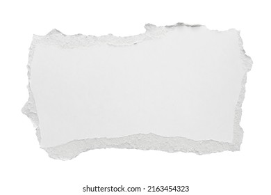 White ripped paper torn edges strips isolated on white background - Shutterstock ID 2163454323