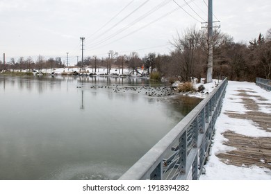 White Rock Lake In Dallas Texas Frozen Over After Extreme Winter Weather February 16 2021