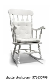 White Rocking Chair Of White Background