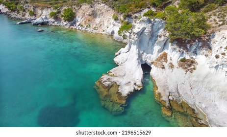 White Rocks Bay, Karaburun - İzmir - Turkey. Natural Cave In The Sea. Turkish Name; Beyaz Kayalar Koyu - Karaburun