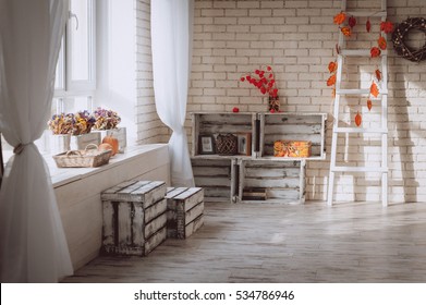 White Room. Autumn Interior