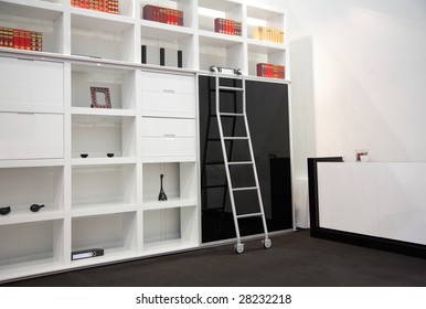 White Room With Book Cabinet