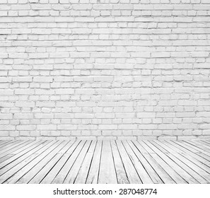 White Room Interior Brick Wall Wooden Stock Photo 287048774 | Shutterstock