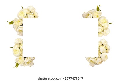 White rose flower border wedding invitation.