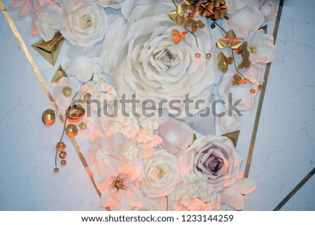 Similar – Bouquet with greeting card and candle