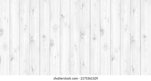 White rough wooden board wide texture. Light gray old wood plank wallpaper. Whitewashed vintage rustic widescreen background