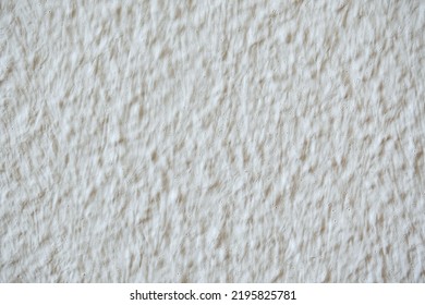 White Rough-textured Stucco Interior Wall. Close Up Shot, No People