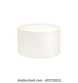 White Round Box On A White Background Isolated