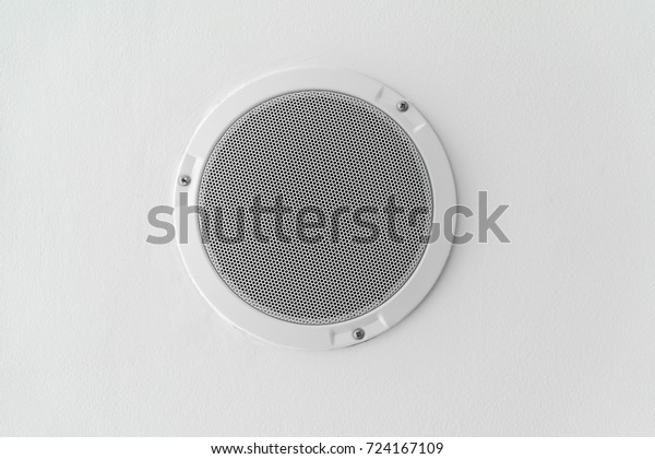 White Round Circle Speaker Grille Hanging Stock Photo Edit