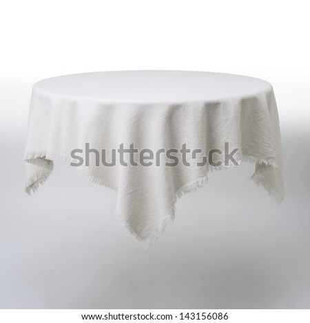 White round table and cloth