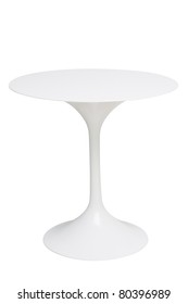 White Round Table Isolated White