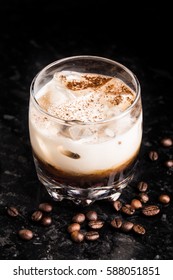 White Russian With Coffee Beans On A Table