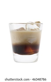 White Russian Mixed Drink On White Background