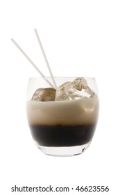 White Russian Mixed Drink On White Background