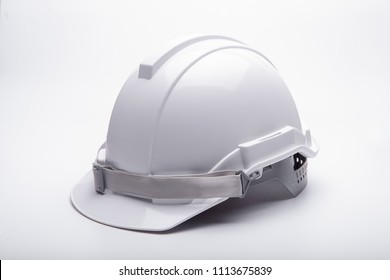 White Safety Helmet Construction On White Background