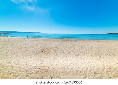 White Sand Anad Blue Sea In Le Bombarde Beach. Sardinia, Italy