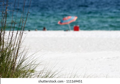 The White Sand Beach On The Alabama Gulf Coast.