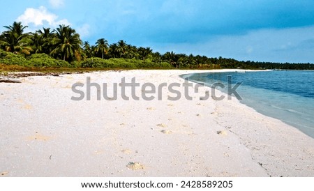 white sand curvey beach at bangaram island, lakshadweep 