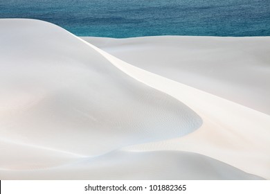 White Sand Dunes In Socotra Island