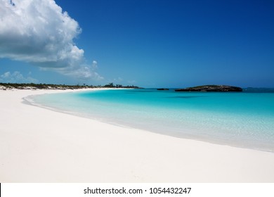 White Sand Exuma Beach In Bahamas