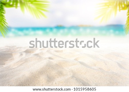 White sand on the beach and summer sky for montage or display your products