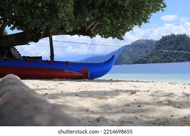 White Sand On A Beautiful Beach On The Island Of Sumatra, Indonesia