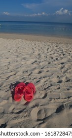 White Sand Pink Jelly Sandals Blue Horizon