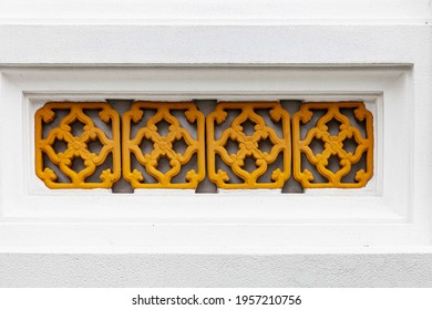 White sandstone fence Thai temple style pattern and background seamless