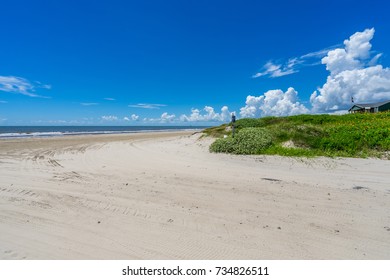 The White Sandy Beaches Of Chrystal Beach, Texas