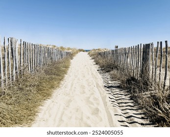White sandy path to the beach.