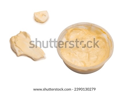 White sauce splashes isolated on a white background. 